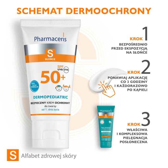 Pharmaceris S Bezpieczny krem ochronny do twarzy dla dzieci SPF50+ 