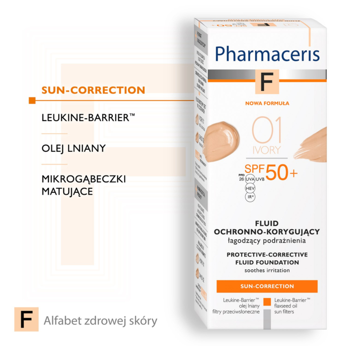 Pharmaceris F Fluid ochronno-korygujący SPF50+ 01