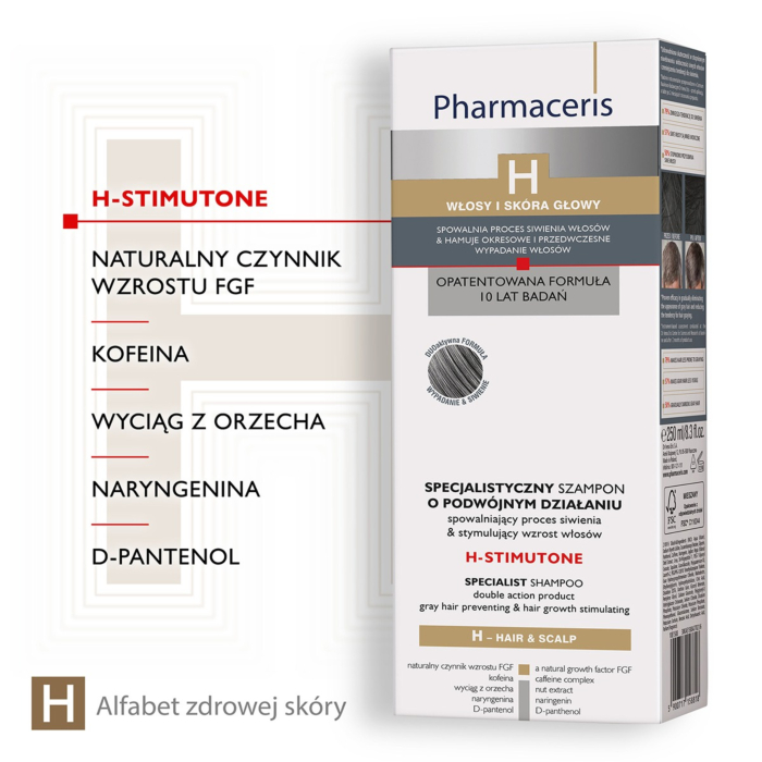 Pharmaceris H Stimutone Szampon spowalniający proces siwienia i stymulujący wzrost włosów