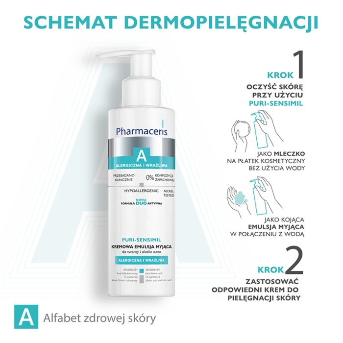 Pharmaceris A Puri-Sensimil Kremowa emulsja myjąca do twarzy i okolic oczu