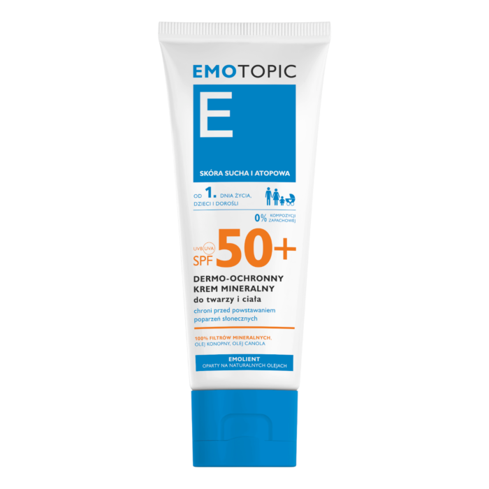 Emotopic SPF50+ Dermoochronny krem mineralny do twarzy i ciała
