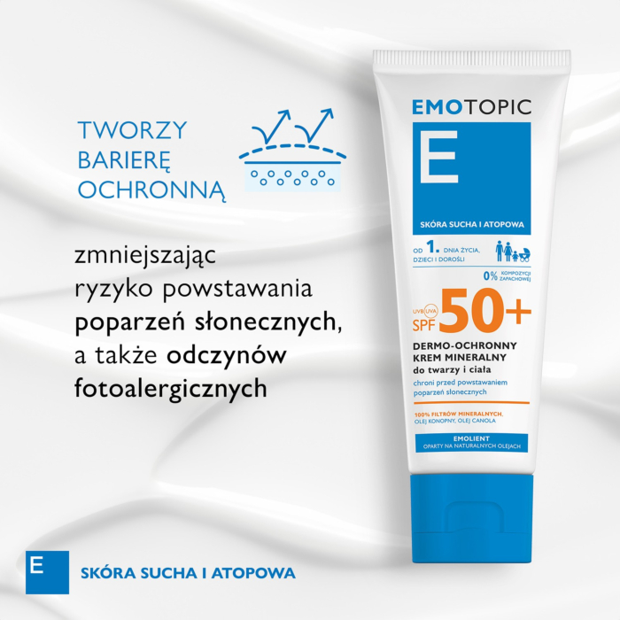 Emotopic SPF50+ Dermoochronny krem mineralny do twarzy i ciała