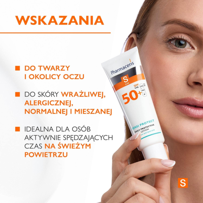 Pharmaceris S Sensi Protect Codzienna emulsja ochronna do twarzy i okolic oczu SPF50+ 