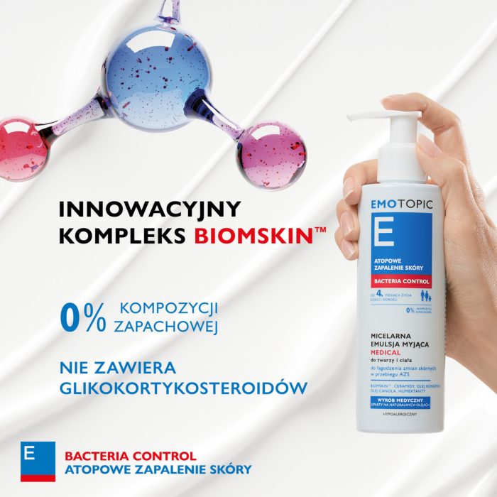 Emotopic Bacteria Control Medical Micelarna emulsja myjąca do twarzy i ciała