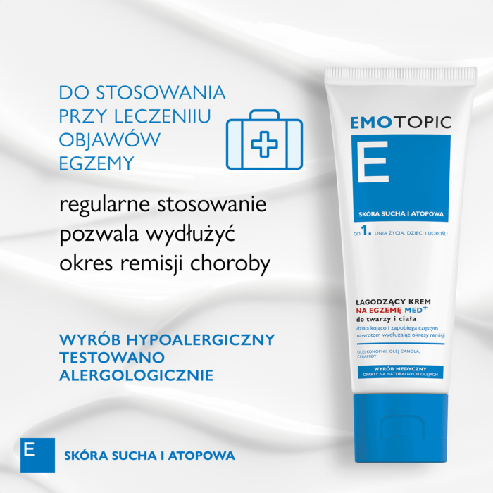 Emotopic Med+ Łagodzący krem na egzemę do twarzy i ciała