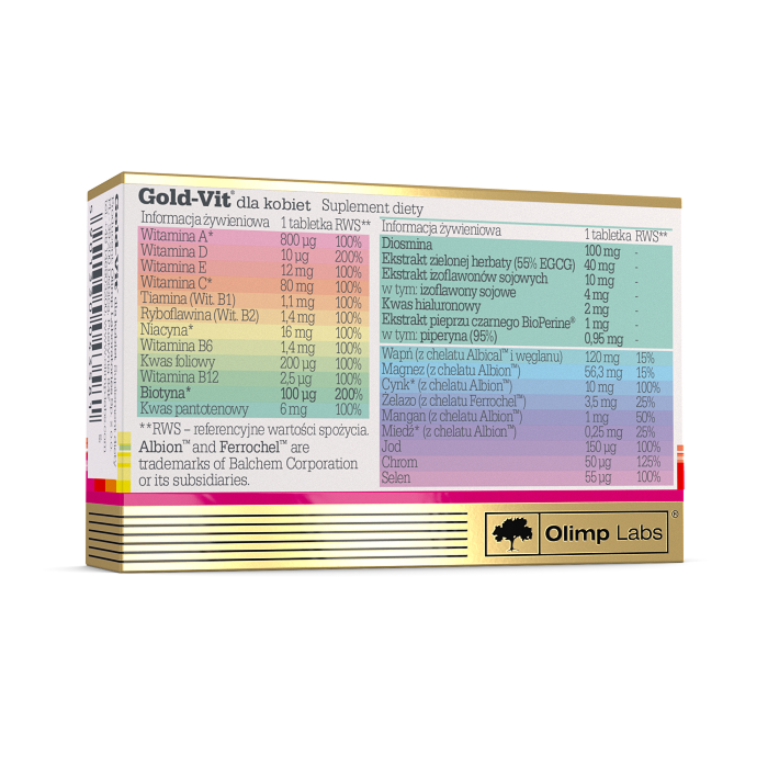 Olimp Gold-Vit Dla Kobiet, Zestaw witamin i minerałów, Tabletki