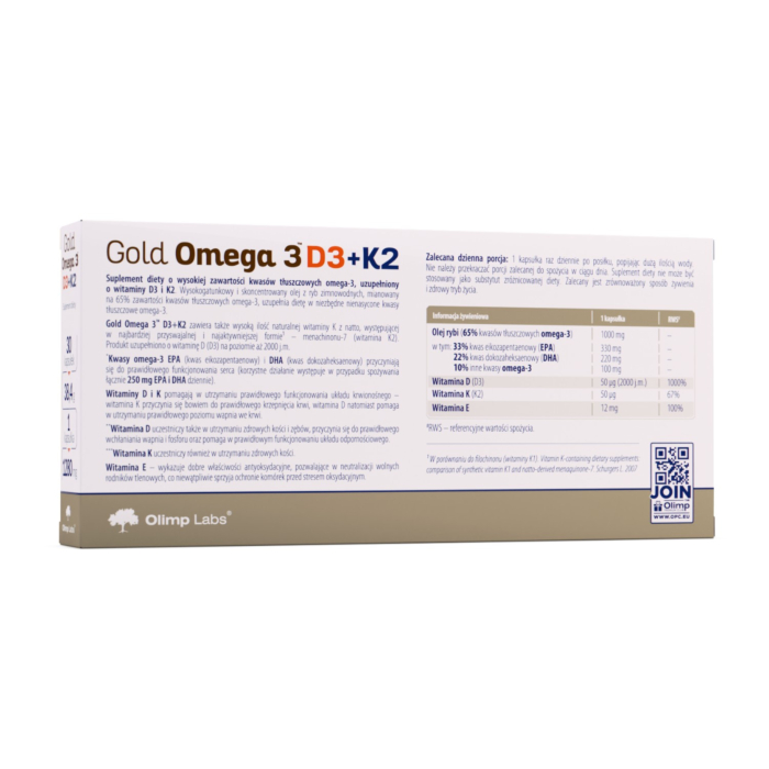 Olimp Gold Omega 3 D3+K2 Kapsułki, 30 szt.