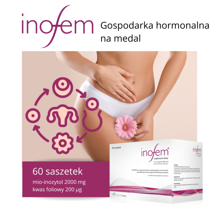 Inofem, Wspomaganie utrzymania prawidłowej równowagi hormonalnej u kobiet, Saszetki, 60 szt.
