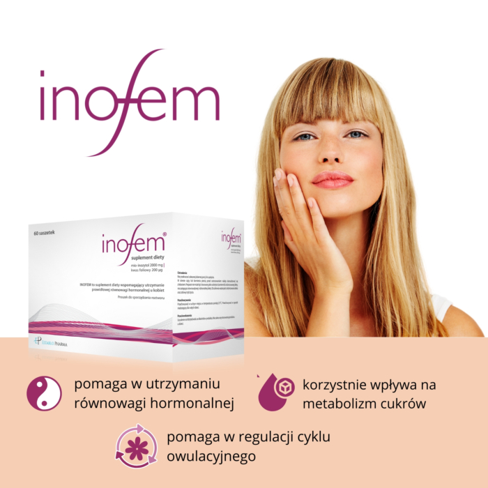 Inofem, Wspomaganie utrzymania prawidłowej równowagi hormonalnej u kobiet, Saszetki, 60 szt.