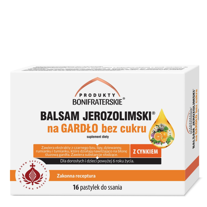 Balsam Jerozolimski na Gardło, Pastylki do Ssania b/cukru 16 szt.