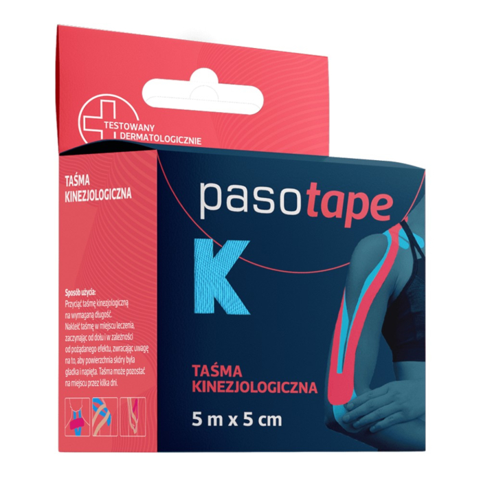 Pasotape Taśma kinezjologiczna 5 cm x 5 cm Niebieska