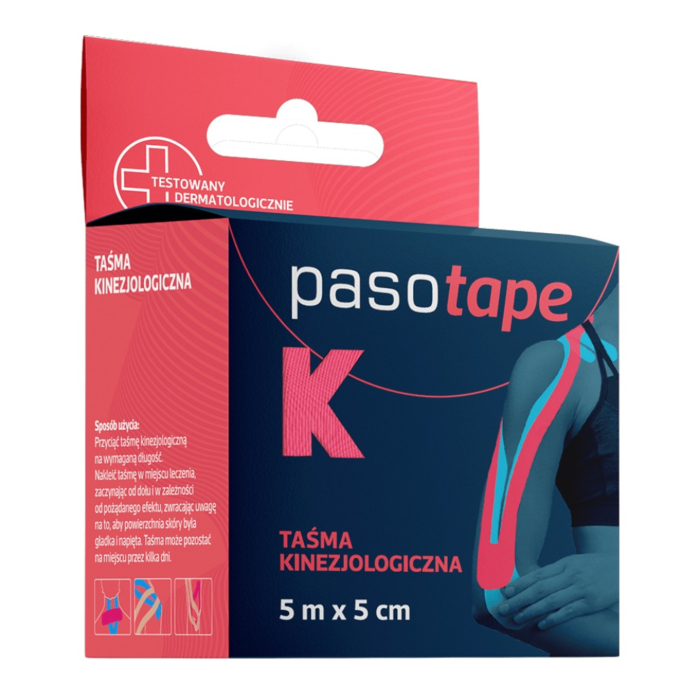 Pasotape Taśma kinezjologiczna 5 cm x 5 cm Różowa