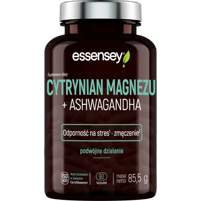 Essensey Cytrynian Magnezu + Ashwagandha Kapsułki, 90 szt.