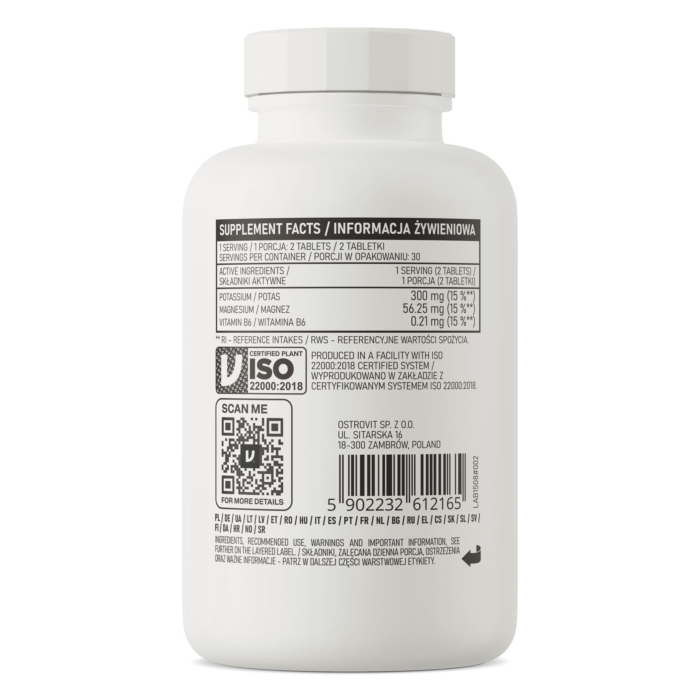 OstroVit Magnesium + Potassium Tabletki, 60 szt.