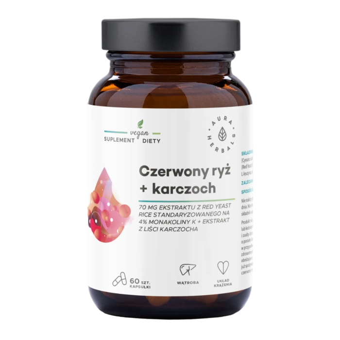 Aura Herbals Czerwony Ryż + Karczoch, 60 kapsułek