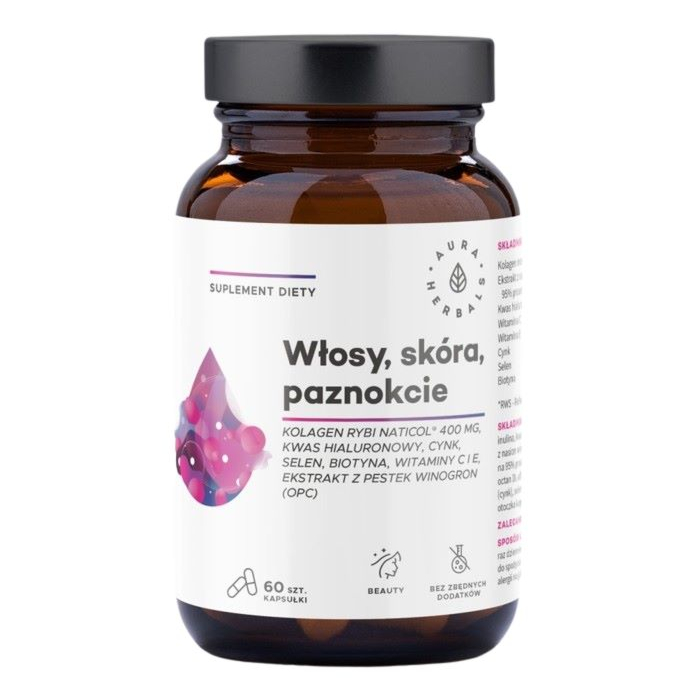Aura Herbals Kolagen Rybi NatiCol Włosy, Skóra, Paznokcie, Kapsułki