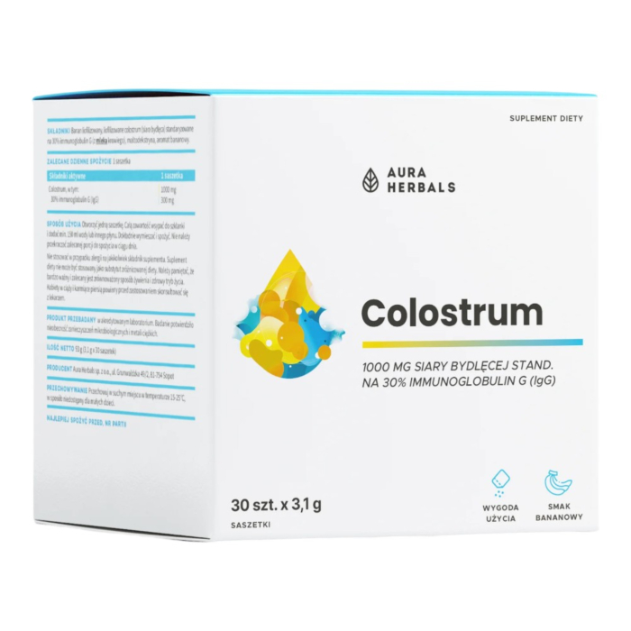 Colostrum 1000 mg Smak Bananowy Saszetki, 30 szt.