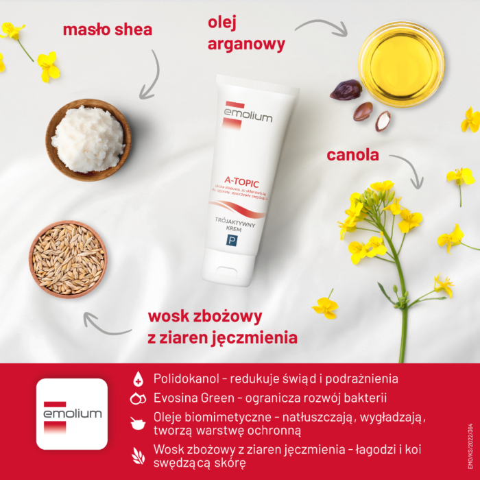 Emolium A-Topic Kojący trójaktywny krem do twarzy i ciała