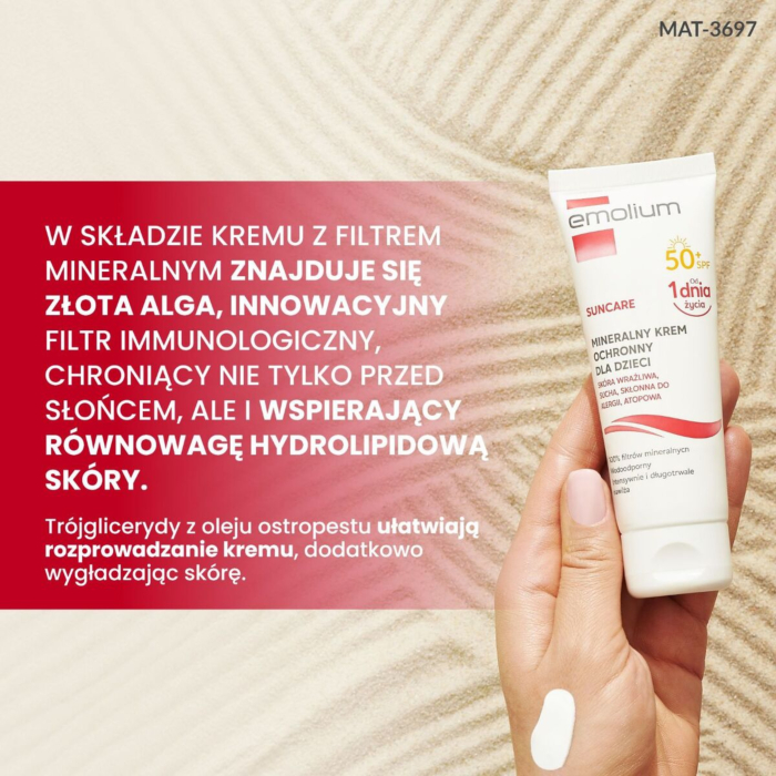 Emolium Suncare Mineralny krem ochronny SPF50+ 