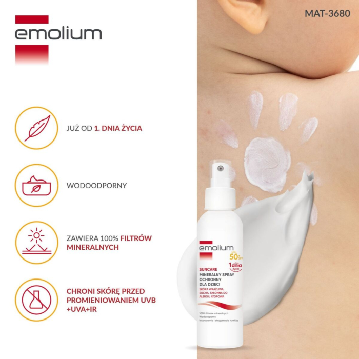 Emolium Suncare Mineralny spray ochronny SPF50+