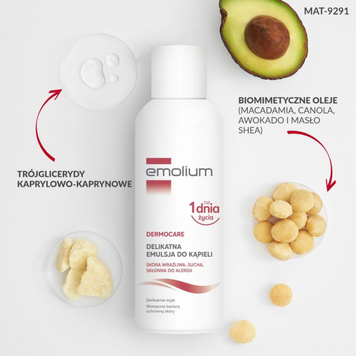 Emolium Dermocare Delikatna emulsja do kąpieli, 400 ml