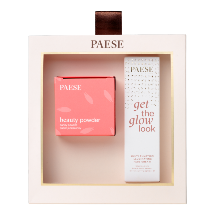 Paese Zestaw prezentowy: Get The Glow Look Krem + Sypki puder jęczmienny
