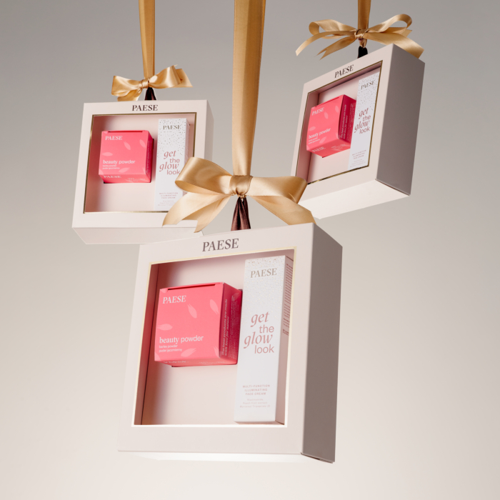 Paese Zestaw prezentowy: Get The Glow Look Krem + Sypki puder jęczmienny