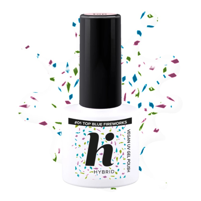 Hi Hybrid Top No Wipe Blue Fireworks 5ml