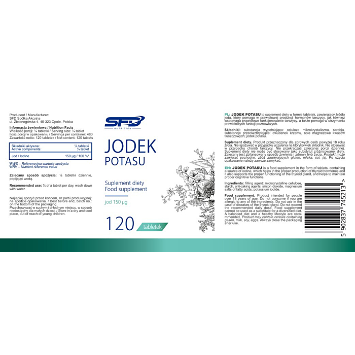 SFD Jodek Potasu, Tabletki