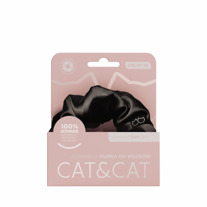 Cat&Cat Jedwabna Gumka do włosów Czarna