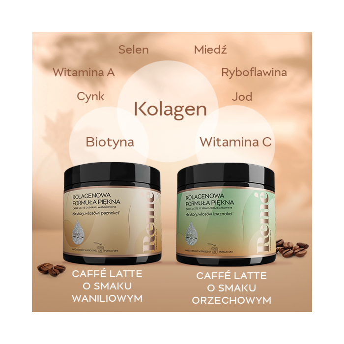 Reme Kolagenowa Formuła Piękna Caffe Latte o Smaku Waniliowym Proszek 150 g