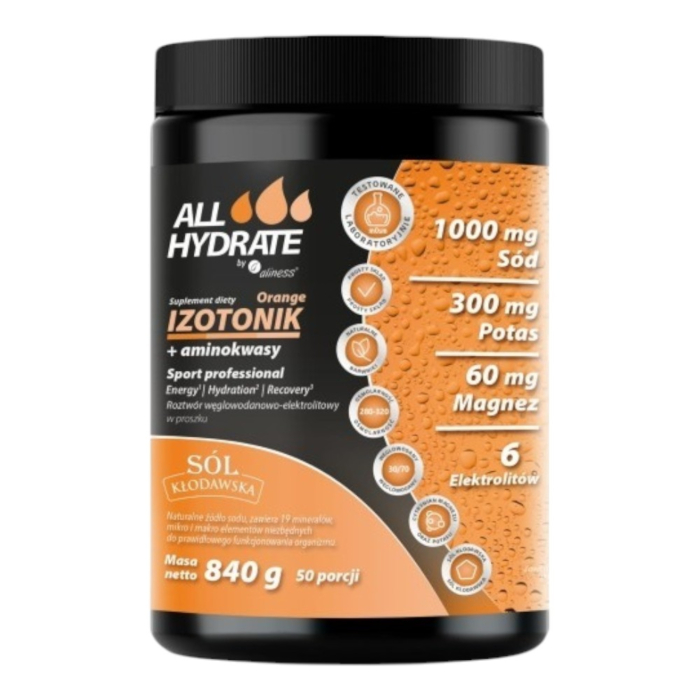 Allhydrate Izotonik Orange + Aminokwasy Proszek do rozpuszczania