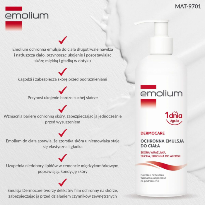 Emolium Dermocare Ochronna emulsja do ciała, 400 ml