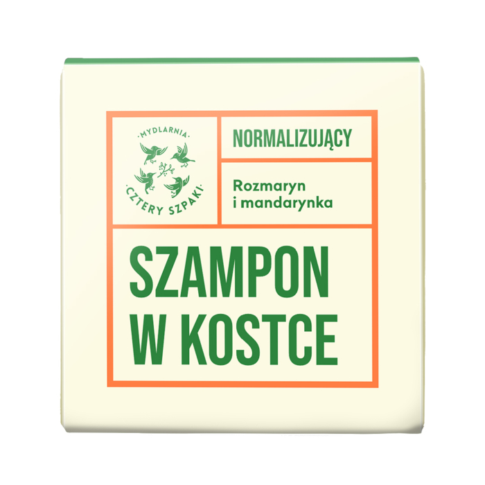 Mydlarnia Cztery Szpaki Normalizujący Szampon w Kostce Rozmaryn i Mandarynka
