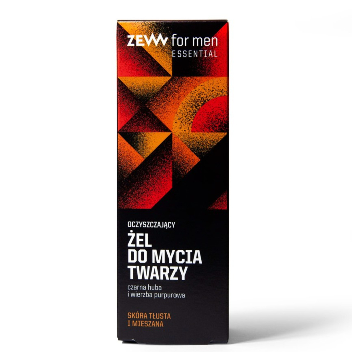 ZEW For Men z Czarną Hubą - Oczyszczający Żel do mycia twarzy do sk, tłustej i mieszanej 100 ml