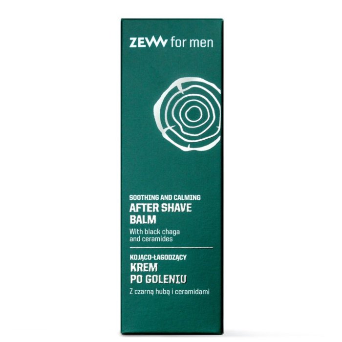 ZEW For Men z Czarną Hubą i Ceramidami - Kojąco-łagodzący Krem po goleniu 80 ml