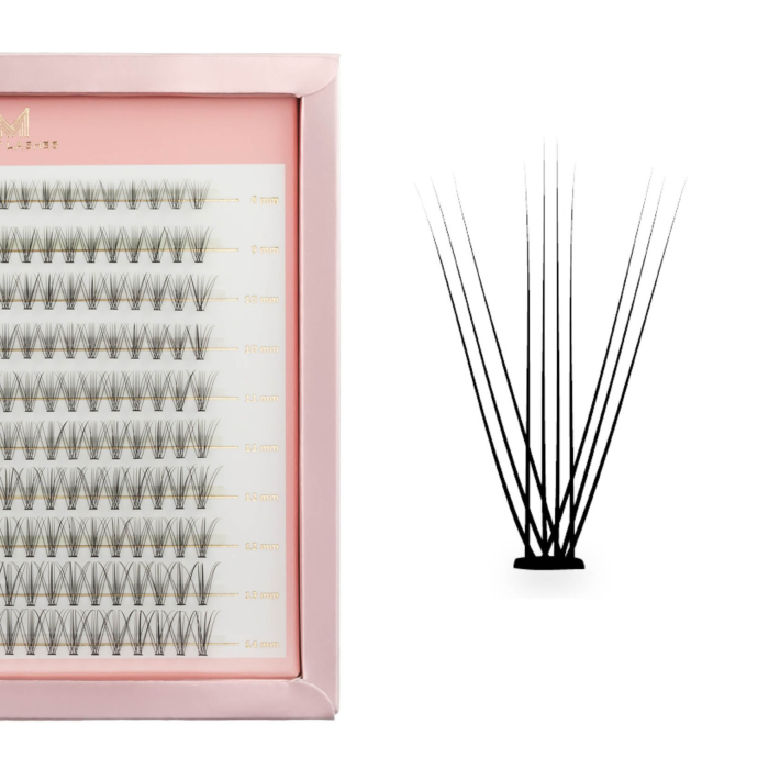 Many Lashes 10D Master Box Zestaw kępek rzęs do makijażu 8-14 mm skręt: B - delikatny skręt