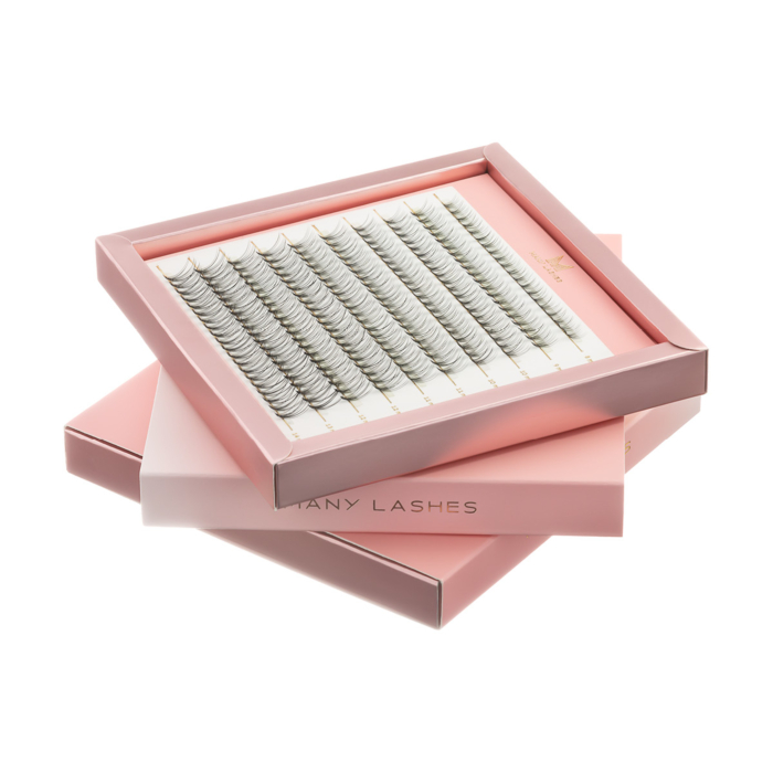 Many Lashes 10D Master Box Zestaw kępek rzęs do makijażu 8-14 mm skręt: B - delikatny skręt