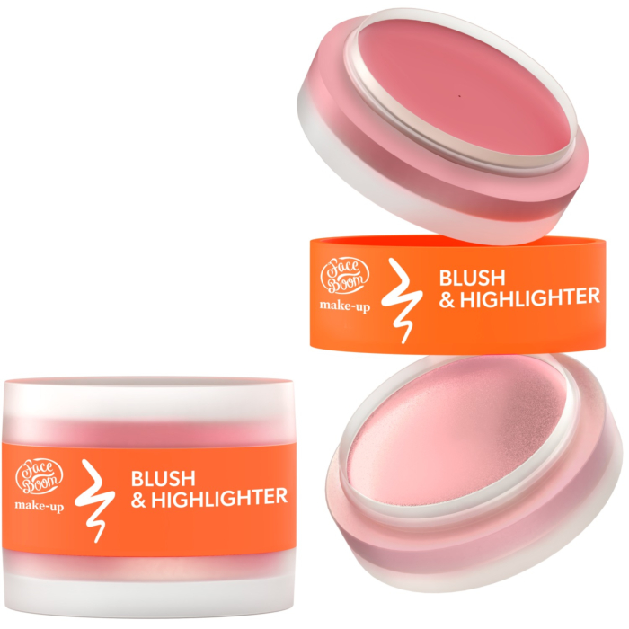 Face Boom Make-Up Duo Blush & Highlighter, 02 Pink