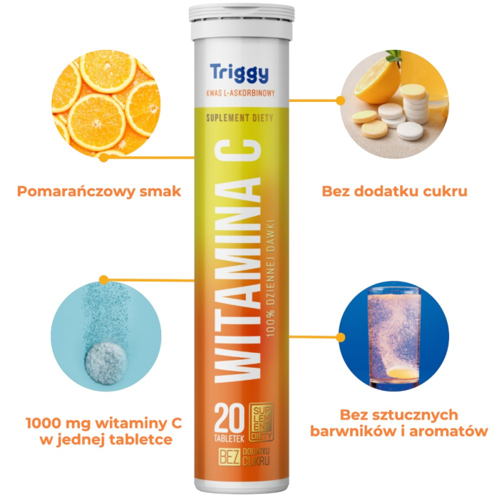 Triggy Tabletki musujące Witamina C, 1000mg