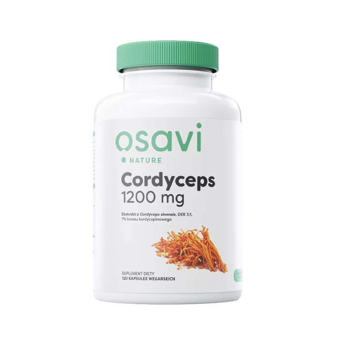 Osavi Cordyceps 1200mg Suplement diety zawierający ekstrakt z grzybni maczużnika chińskiego kapsułki