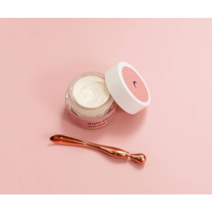 SLAAP Zestaw Eye SPA Jedwabna Opaska & Krem pod oczy Night Cloud (ecru)