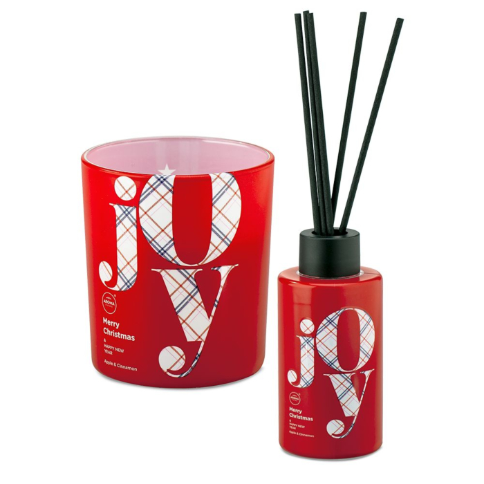 Aroma Home Christmas Joy Box Apple & Cinnamon (świeca  + patyczki )