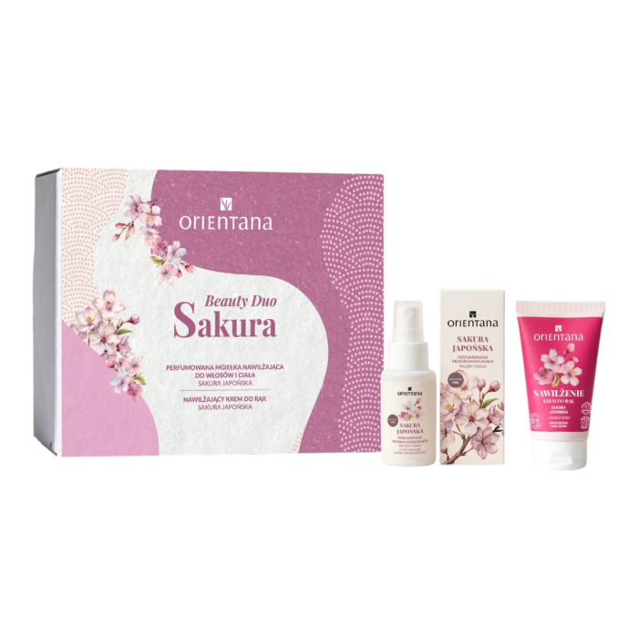 Orientana Beauty Duo Sakura Zestaw pielęgnacyjny: Mgiełka 50 ml + Krem do rąk 50 ml