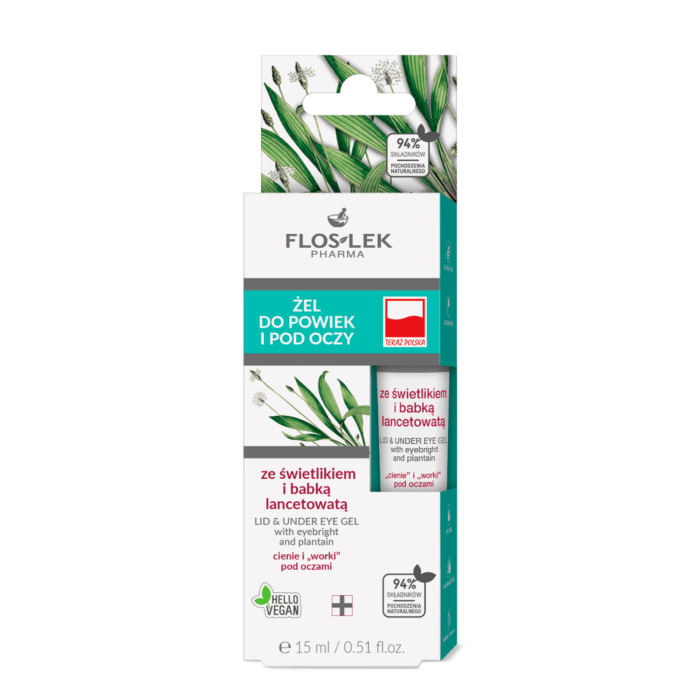 FLOSLEK PHARMA Żel do powiek i pod oczy ze świetlikiem i babką lancetowatą, 15 ml