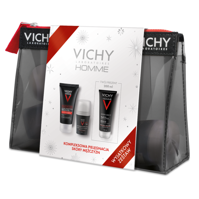 Vichy Zestaw dermokosmetyków Homme (Krem do twarzy + Antyperspirant roll-on + Żel pod prysznic)