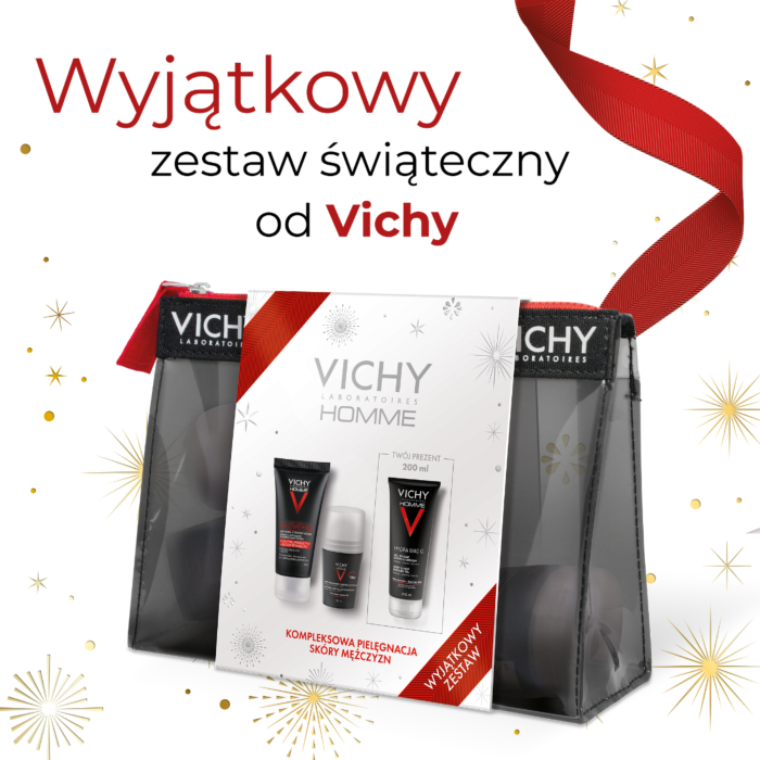 Vichy Zestaw dermokosmetyków Homme (Krem do twarzy + Antyperspirant roll-on + Żel pod prysznic)