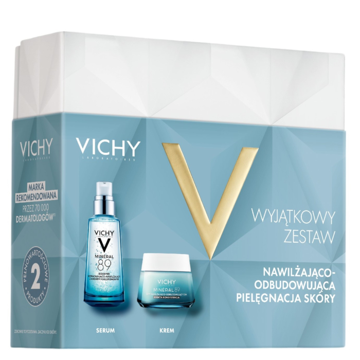 Vichy Zestaw: Minéral 89 Serum do twarzy + Krem do twarzy