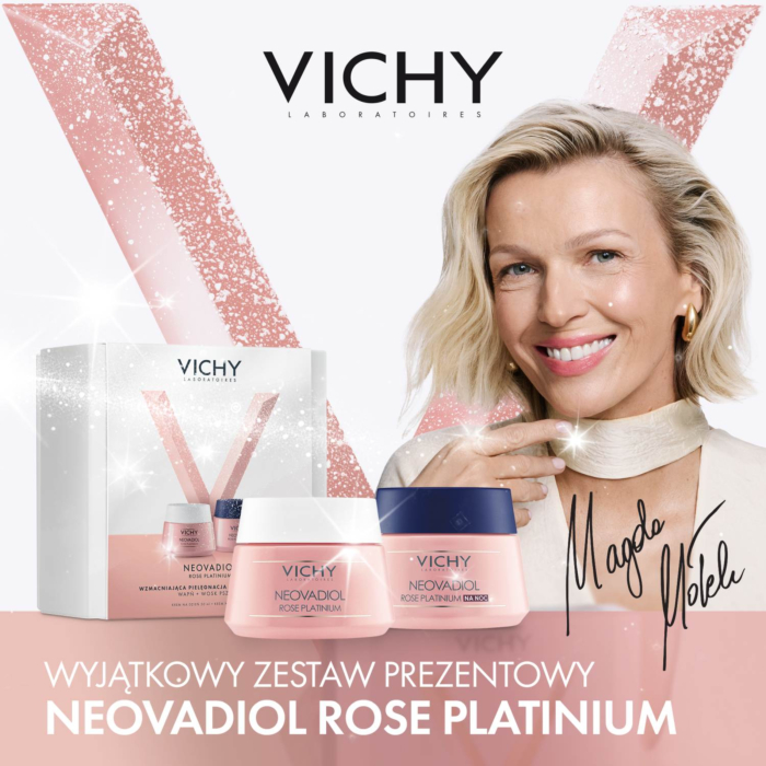 Vichy Neovadiol Rose Platinium Zestaw: wzmacniający i rewitalizujący krem na dzień + wzmacniający i regenerujący krem na noc