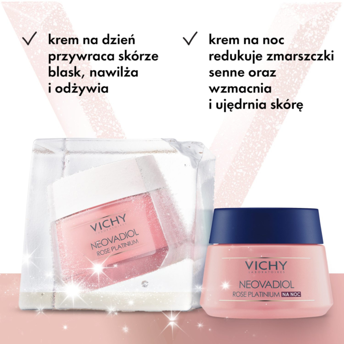 Vichy Neovadiol Rose Platinium Zestaw: wzmacniający i rewitalizujący krem na dzień + wzmacniający i regenerujący krem na noc